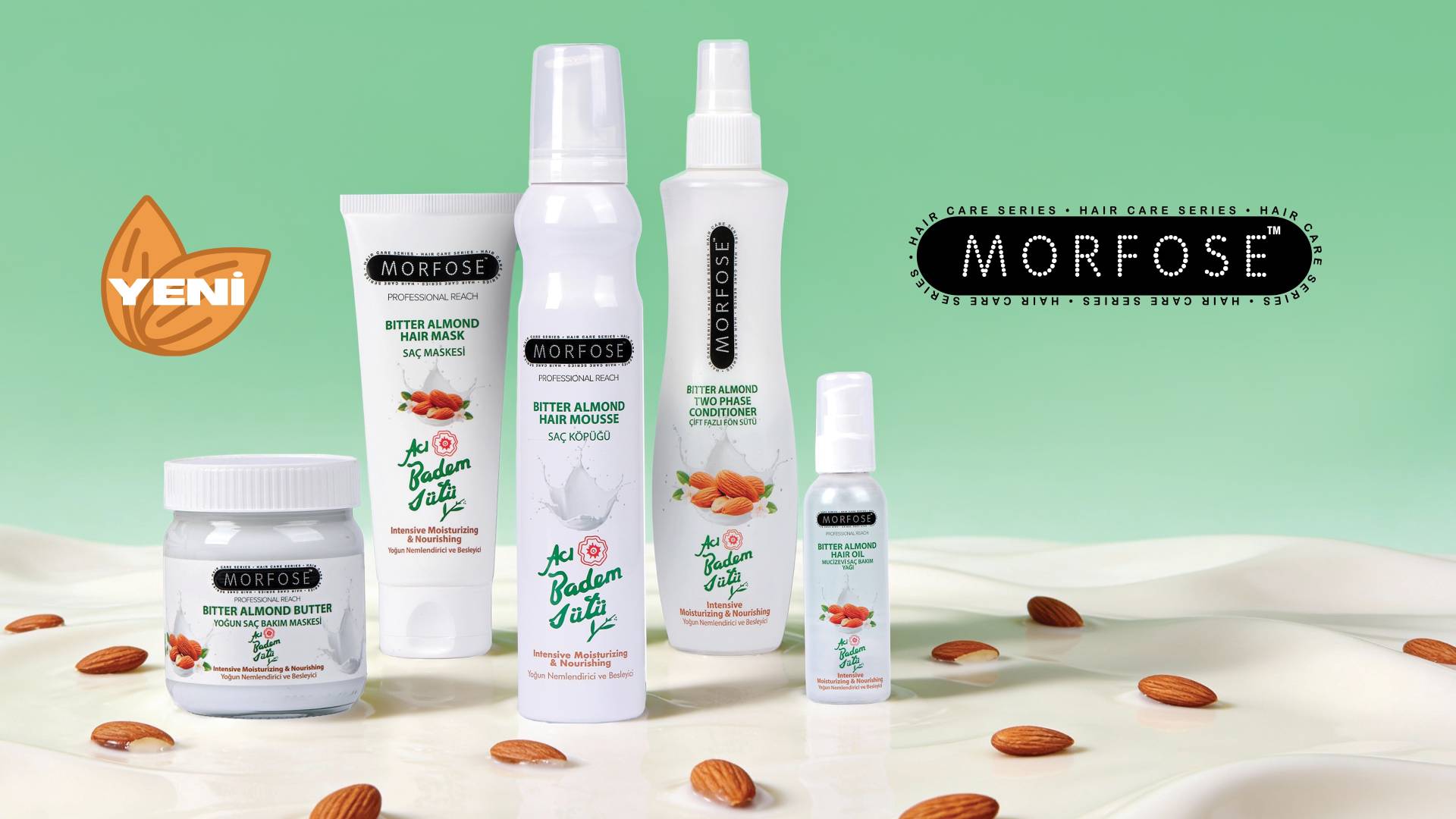 Morfose Acı Badem Serisi ile  Saçlarda Güçlü Bakım Etkisi..